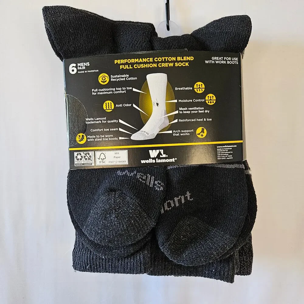 Wells Lamont The Ultimate Work Sock Men's Size 7-12